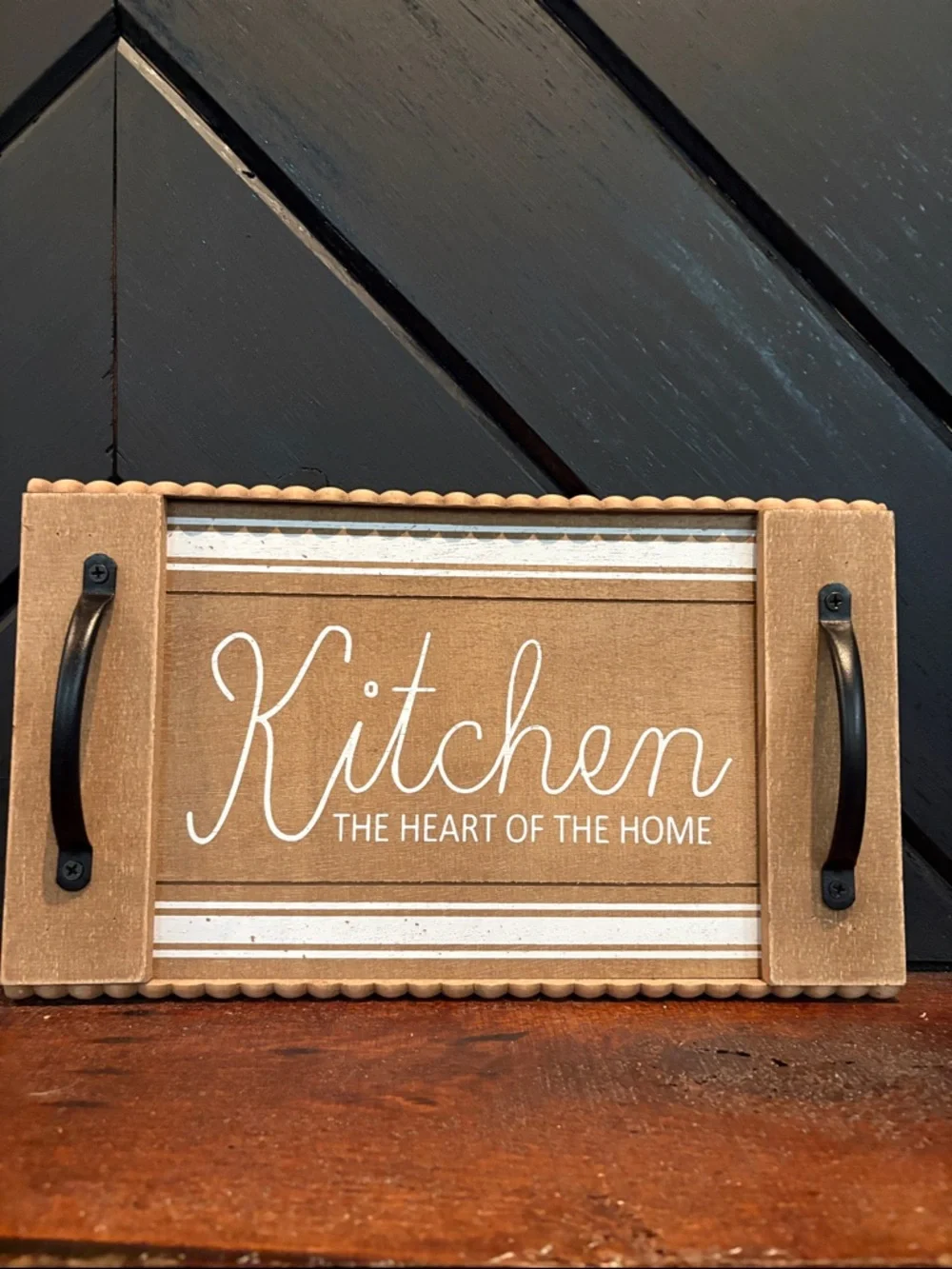 Rustic Brown 'Kitchen' Decorative Serving Tray